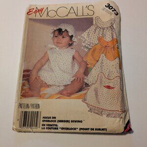 McCalls 3073 Baby EASY Sewing Pattern Sundress, Hat, Applique & Toy